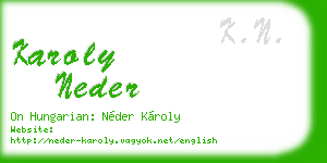 karoly neder business card