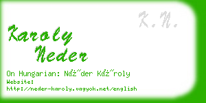 karoly neder business card